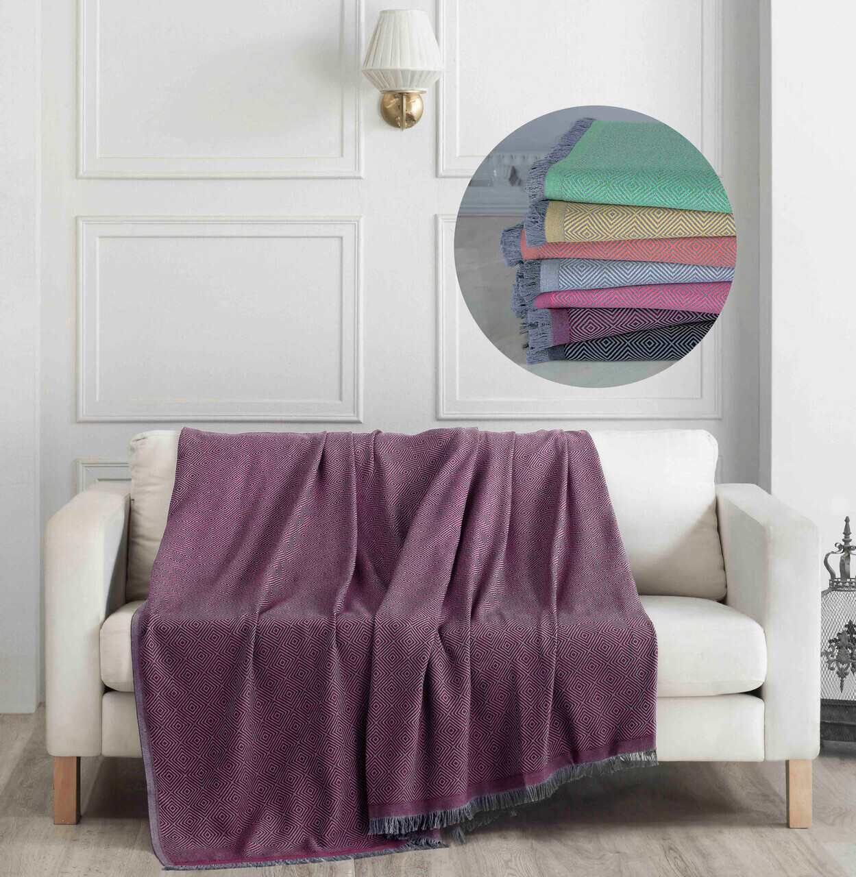 Cuvertura de pat, L'essentiel Maison, Elite, 65% bumbac/35% poliester, Rosu claret - imagine 7